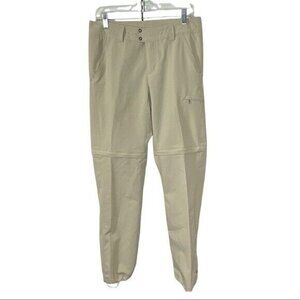 Columbia Women's 8 Trail Convertible Pant Ankle Zip Cinch Side Zipper Tan 32x32